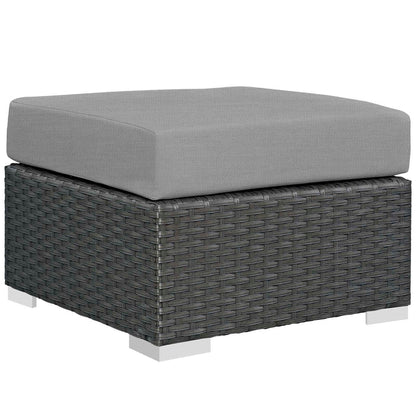 Sojourn Outdoor Patio Sunbrella® Ottoman - Canvas Gray