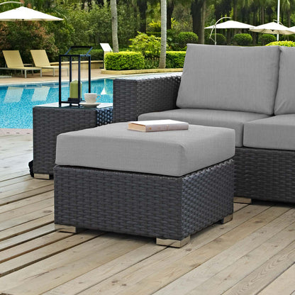 Sojourn Outdoor Patio Sunbrella® Ottoman - Canvas Gray