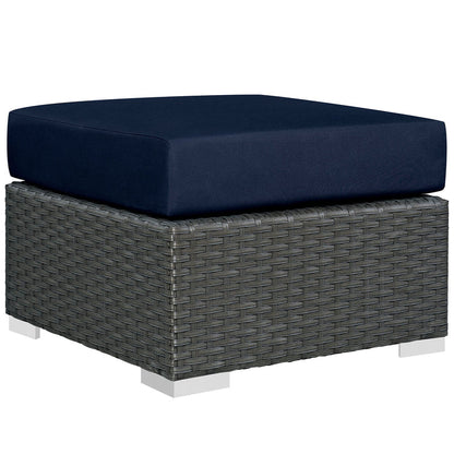 Sojourn Outdoor Patio Sunbrella® Ottoman - Canvas Navy