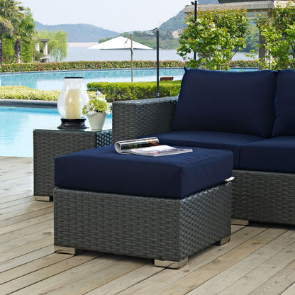 Sojourn Outdoor Patio Sunbrella® Ottoman - Canvas Navy