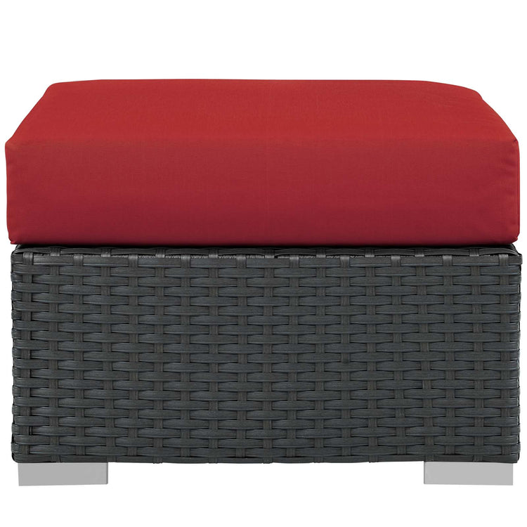 Sojourn Outdoor Patio Sunbrella® Ottoman - Canvas Red