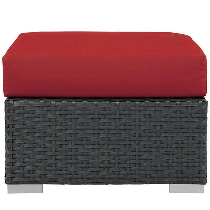 Sojourn Outdoor Patio Sunbrella® Ottoman - Canvas Red
