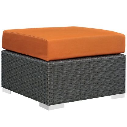 Sojourn Outdoor Patio Sunbrella® Ottoman - Canvas Tuscan