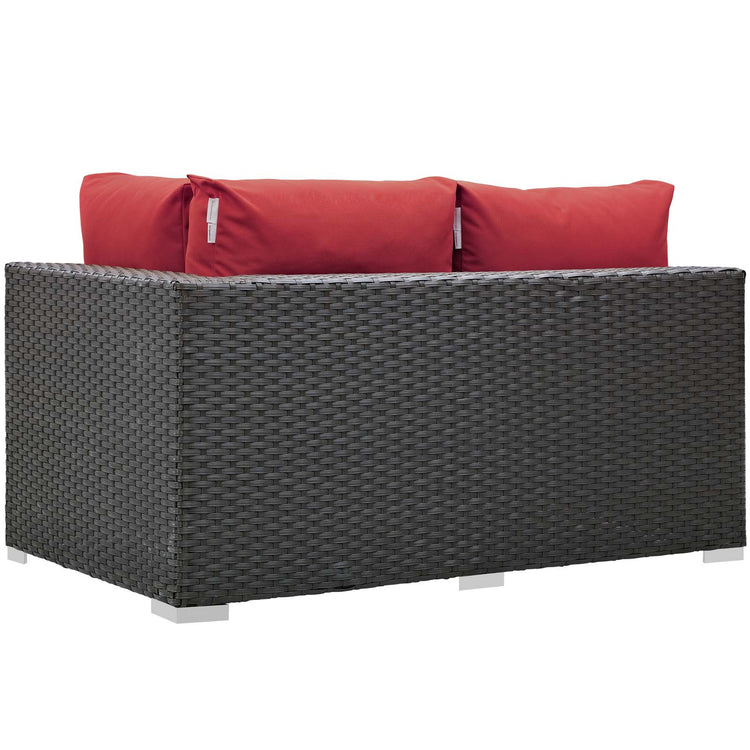 Sojourn Outdoor Patio Sunbrella® Right Arm Loveseat - Canvas Red