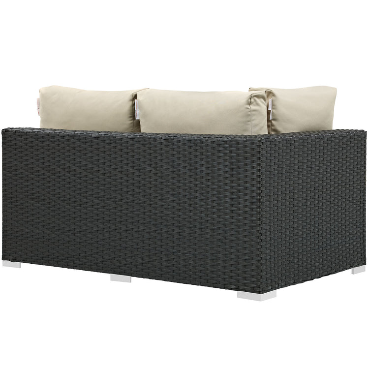 Sojourn Outdoor Patio Sunbrella® Left Arm Loveseat - Canvas Antique Beige
