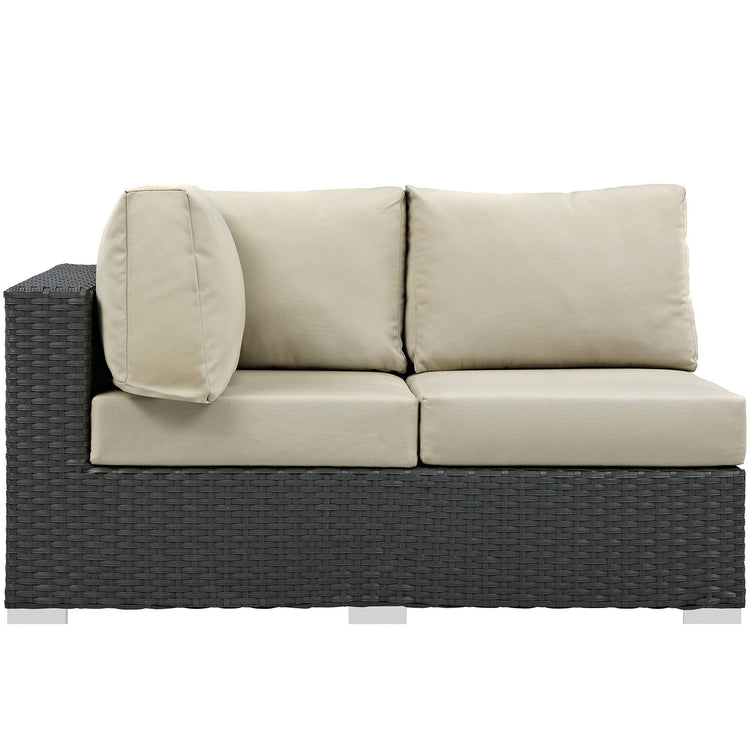 Sojourn Outdoor Patio Sunbrella® Left Arm Loveseat - Canvas Antique Beige