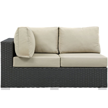 Sojourn Outdoor Patio Sunbrella® Left Arm Loveseat - Canvas Antique Beige