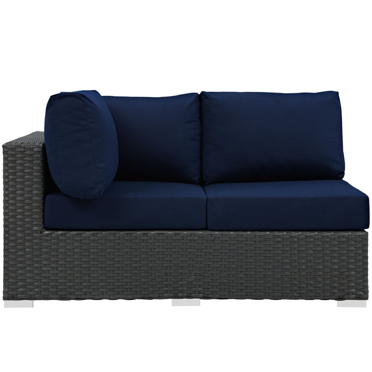 Sojourn Outdoor Patio Sunbrella® Left Arm Loveseat - Canvas Navy