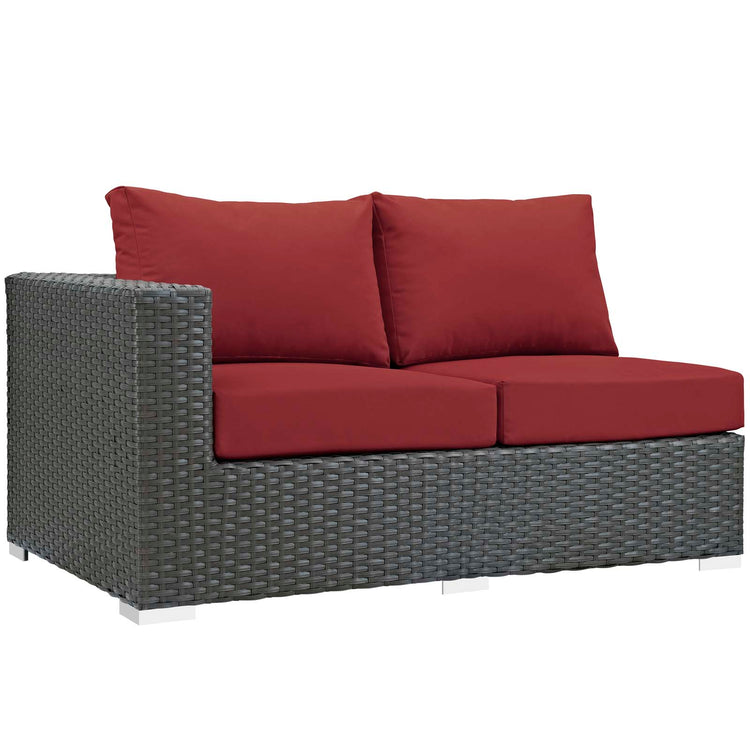 Sojourn Outdoor Patio Sunbrella® Left Arm Loveseat - Canvas Red