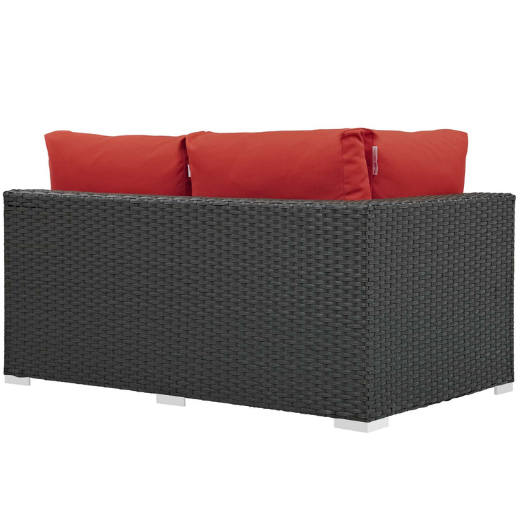 Sojourn Outdoor Patio Sunbrella® Left Arm Loveseat - Canvas Red