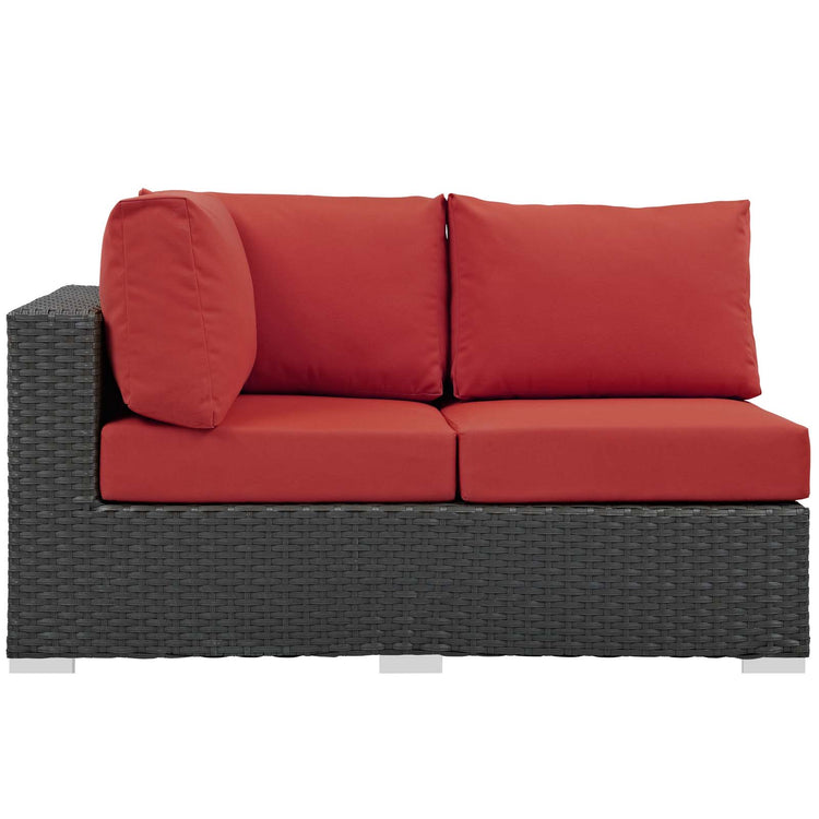 Sojourn Outdoor Patio Sunbrella® Left Arm Loveseat - Canvas Red