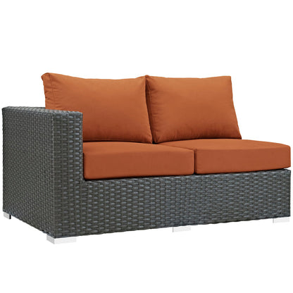 Sojourn Outdoor Patio Sunbrella® Left Arm Loveseat - Canvas Tuscan