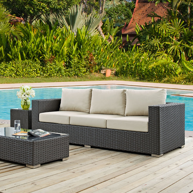 Sojourn Outdoor Patio Sunbrella® Sofa - Canvas Antique Beige