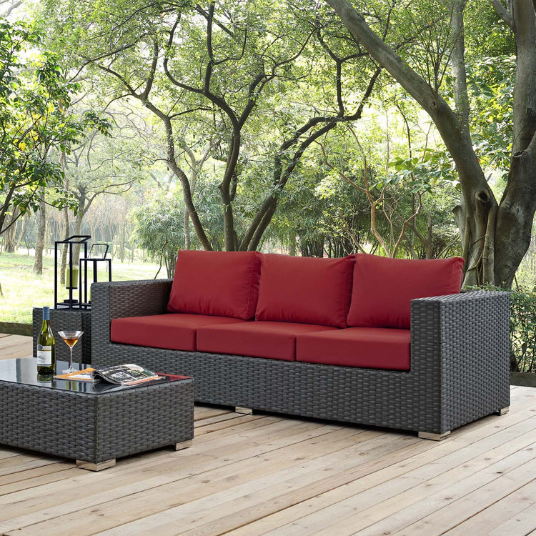 Sojourn Outdoor Patio Sunbrella® Sofa - Canvas Red