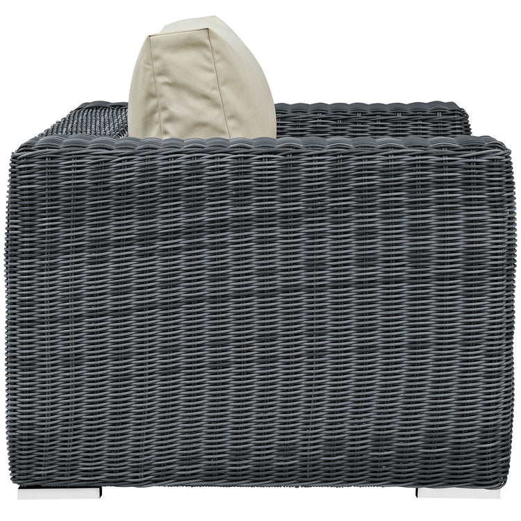 Summon Outdoor Patio Fabric Sunbrella® Armchair - Canvas Antique Beige