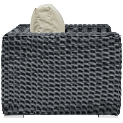 Summon Outdoor Patio Fabric Sunbrella® Armchair - Canvas Antique Beige