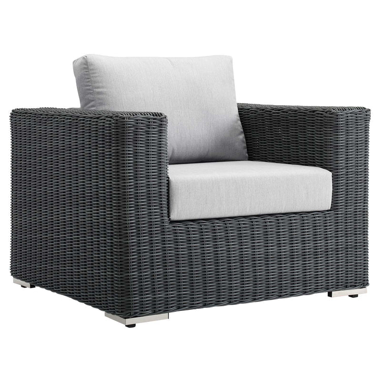 Summon Outdoor Patio Fabric Sunbrella® Armchair - Canvas Gray