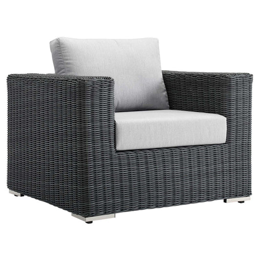 Summon Outdoor Patio Fabric Sunbrella® Armchair - Canvas Gray