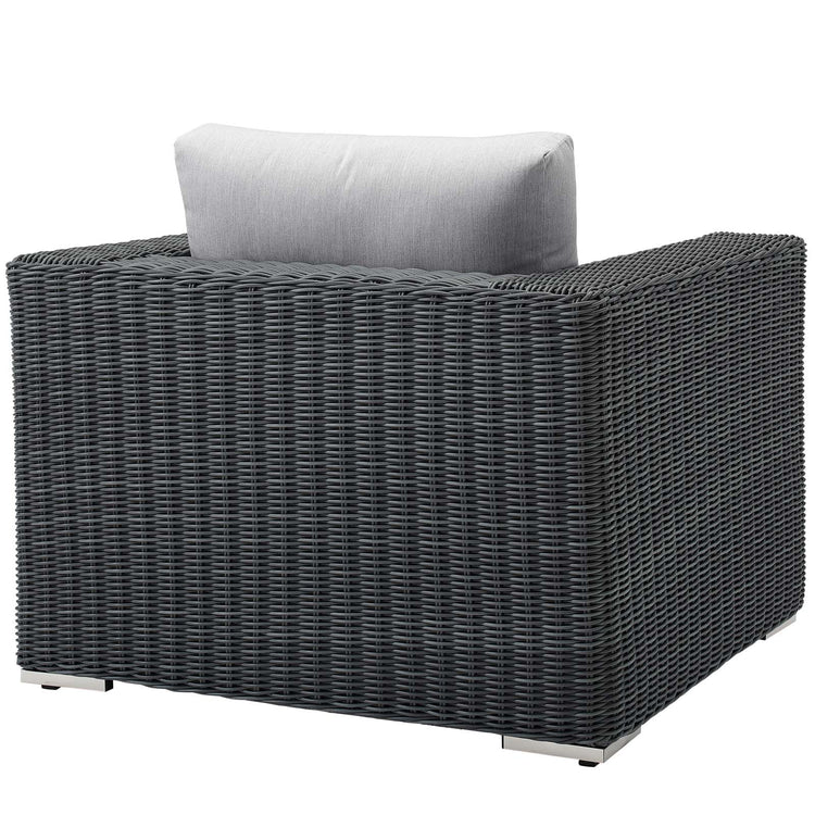 Summon Outdoor Patio Fabric Sunbrella® Armchair - Canvas Gray
