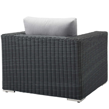 Summon Outdoor Patio Fabric Sunbrella® Armchair - Canvas Gray