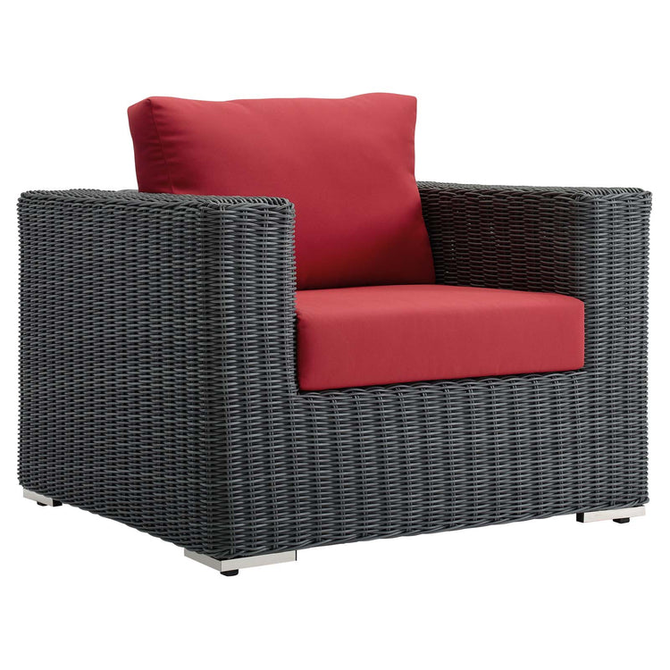 Summon Outdoor Patio Fabric Sunbrella® Armchair - Canvas Red