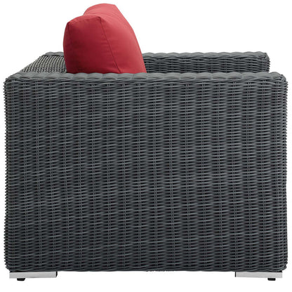 Summon Outdoor Patio Fabric Sunbrella® Armchair - Canvas Red