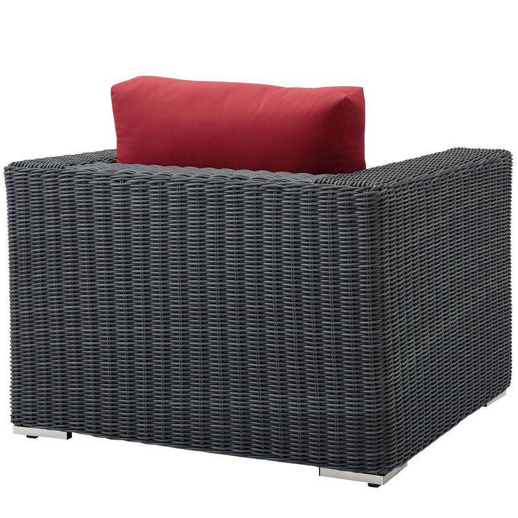 Summon Outdoor Patio Fabric Sunbrella® Armchair - Canvas Red