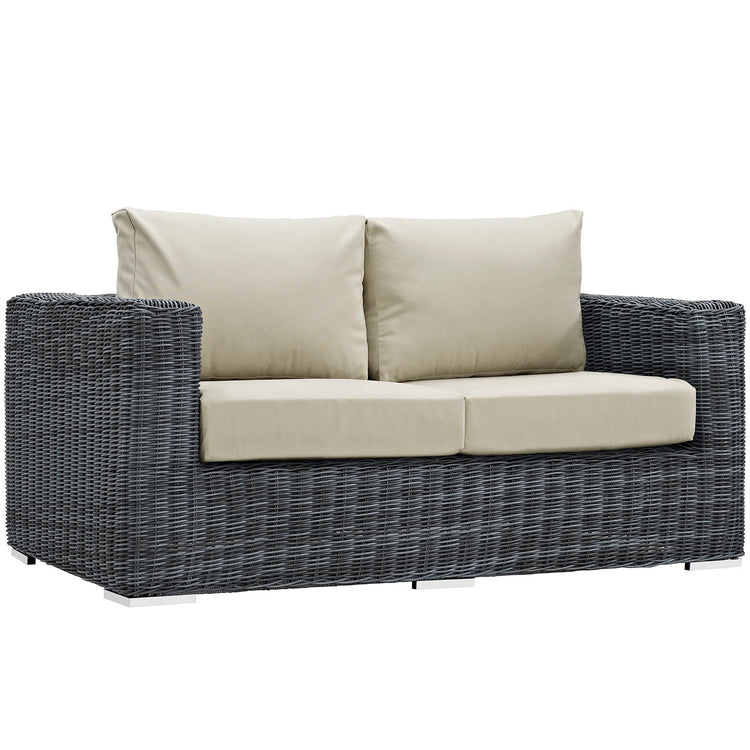 Summon Outdoor Patio Sunbrella® Loveseat - Canvas Antique Beige