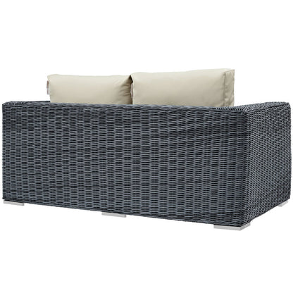 Summon Outdoor Patio Sunbrella® Loveseat - Canvas Antique Beige