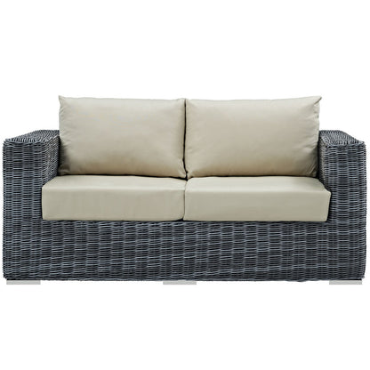 Summon Outdoor Patio Sunbrella® Loveseat - Canvas Antique Beige