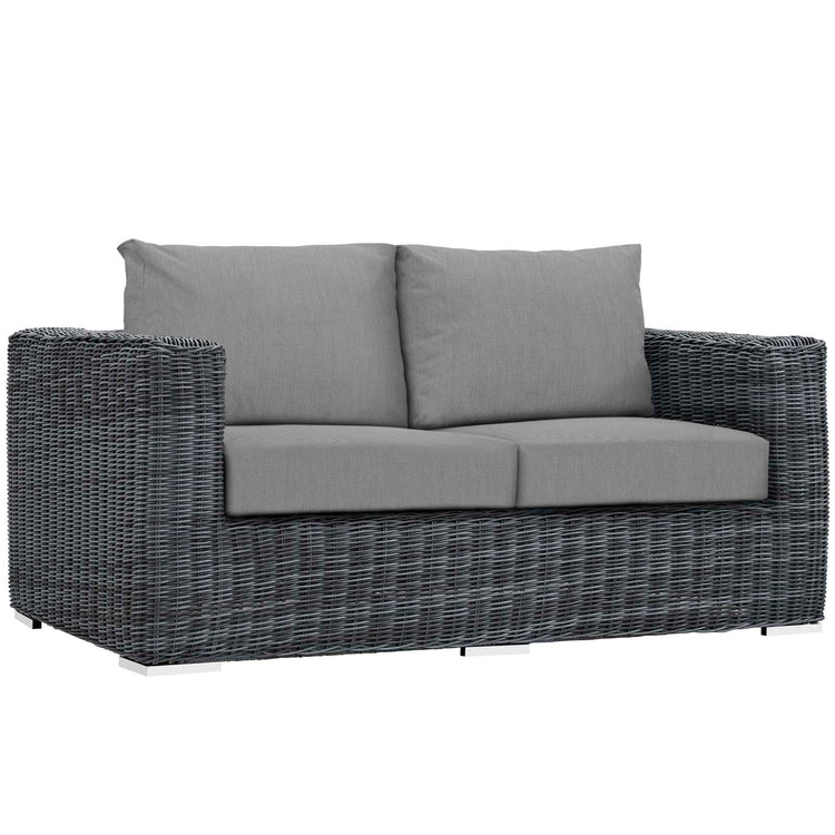 Summon Outdoor Patio Sunbrella® Loveseat - Canvas Gray