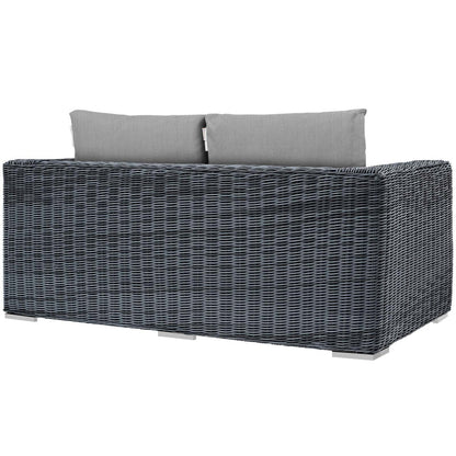 Summon Outdoor Patio Sunbrella® Loveseat - Canvas Gray
