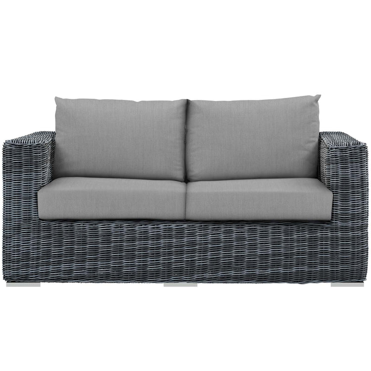 Summon Outdoor Patio Sunbrella® Loveseat - Canvas Gray