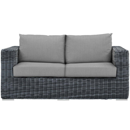 Summon Outdoor Patio Sunbrella® Loveseat - Canvas Gray