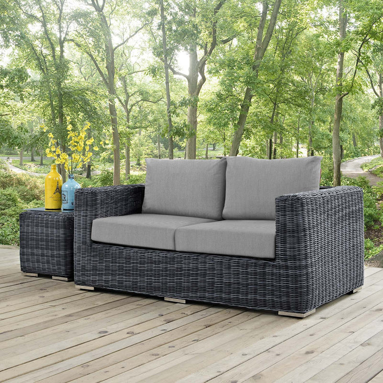Summon Outdoor Patio Sunbrella® Loveseat - Canvas Gray