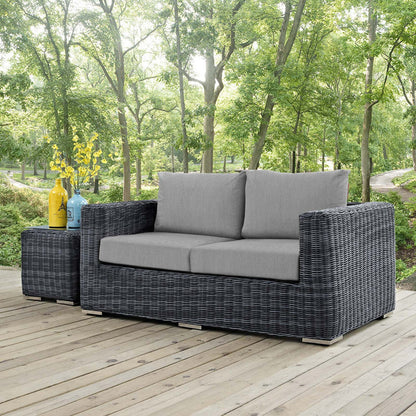 Summon Outdoor Patio Sunbrella® Loveseat - Canvas Gray