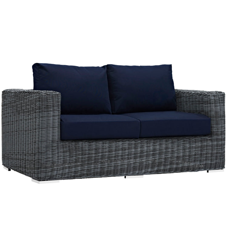 Summon Outdoor Patio Sunbrella® Loveseat - Canvas Navy