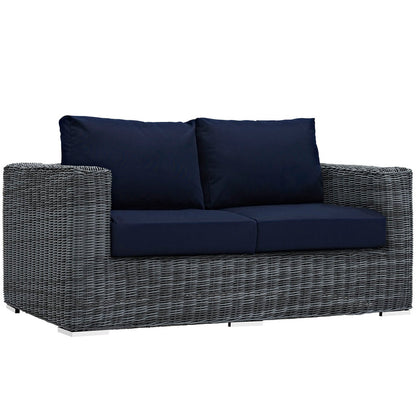 Summon Outdoor Patio Sunbrella® Loveseat - Canvas Navy