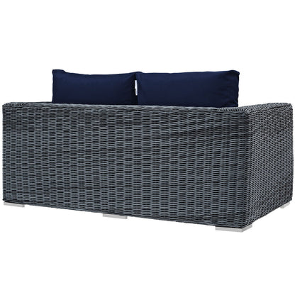 Summon Outdoor Patio Sunbrella® Loveseat - Canvas Navy
