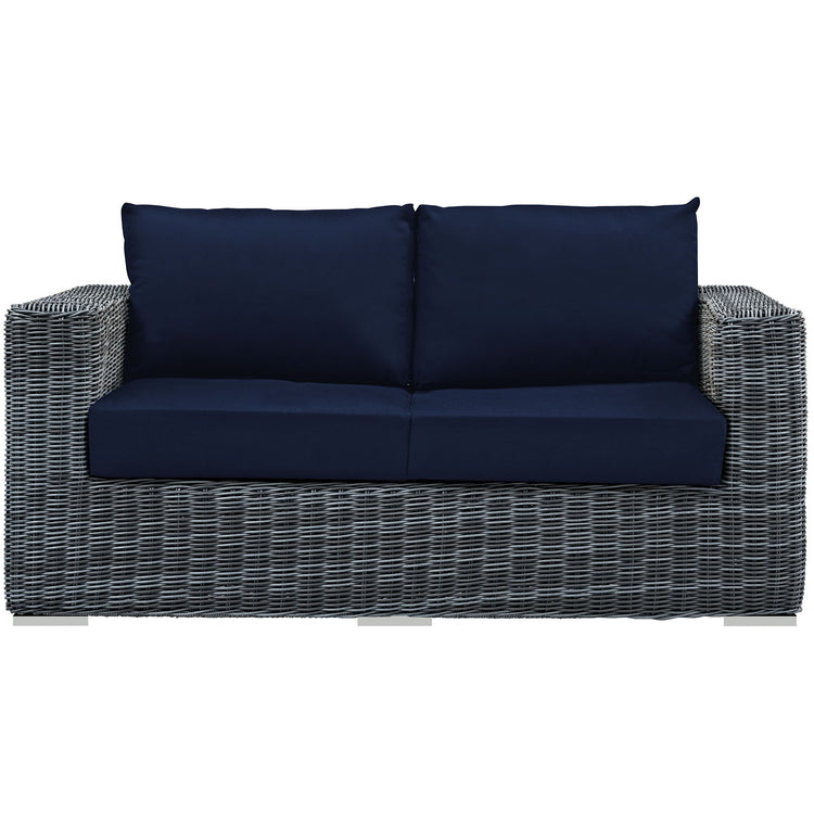 Summon Outdoor Patio Sunbrella® Loveseat - Canvas Navy