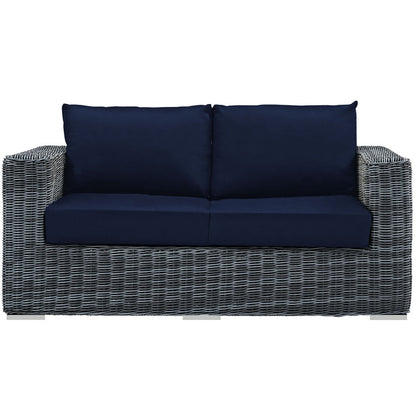 Summon Outdoor Patio Sunbrella® Loveseat - Canvas Navy