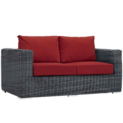 Summon Outdoor Patio Sunbrella® Loveseat - Canvas Red