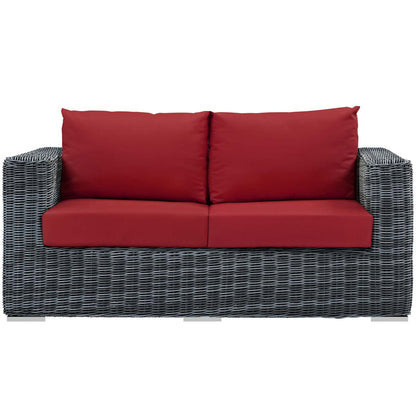 Summon Outdoor Patio Sunbrella® Loveseat - Canvas Red