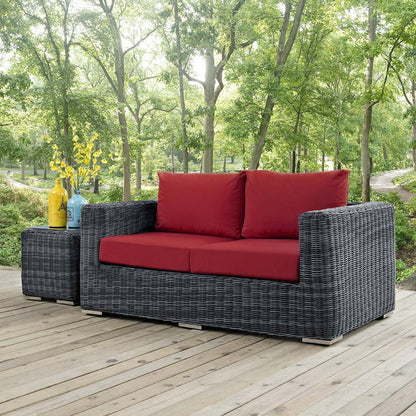 Summon Outdoor Patio Sunbrella® Loveseat - Canvas Red