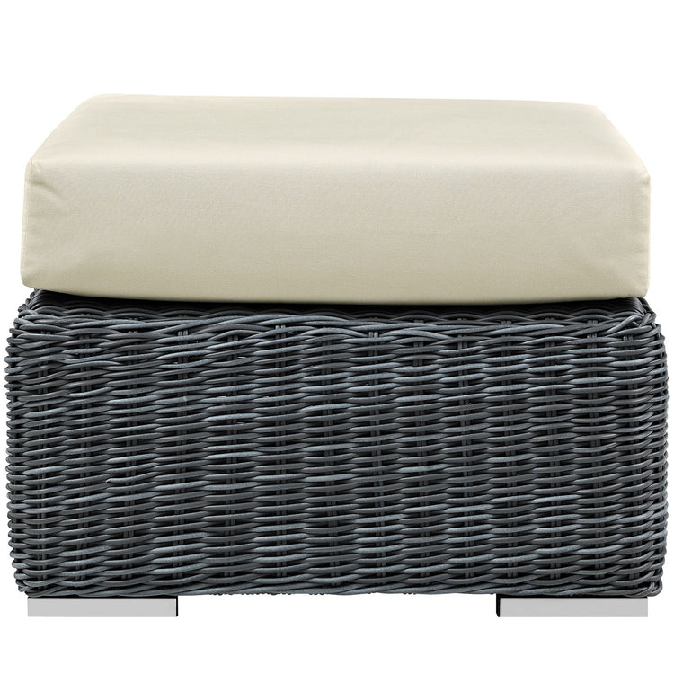 Summon Outdoor Patio Sunbrella® Ottoman - Canvas Antique Beige