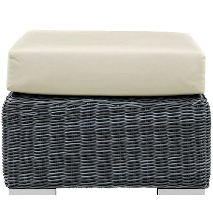 Summon Outdoor Patio Sunbrella® Ottoman - Canvas Antique Beige