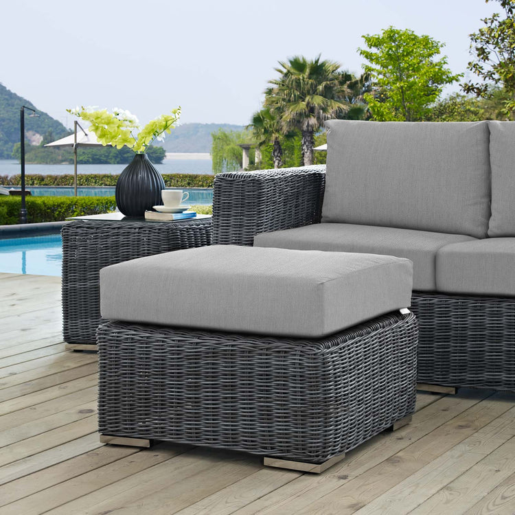 Summon Outdoor Patio Sunbrella® Ottoman - Canvas Gray
