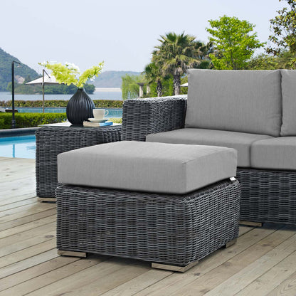 Summon Outdoor Patio Sunbrella® Ottoman - Canvas Gray