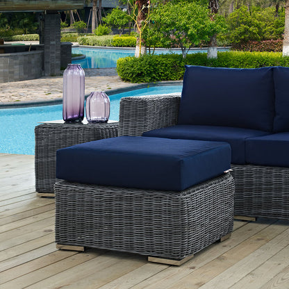 Summon Outdoor Patio Sunbrella® Ottoman - Canvas Navy