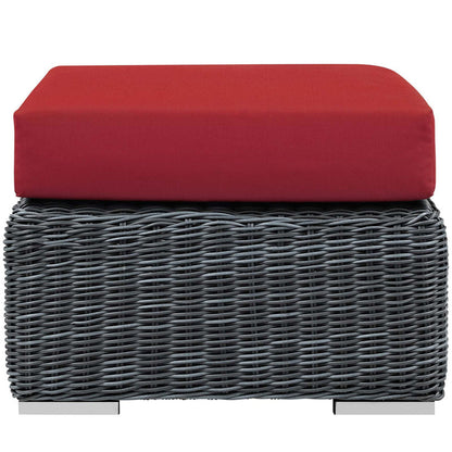 Summon Outdoor Patio Sunbrella® Ottoman - Canvas Red